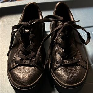 UGG Black Textured Leather Shoes